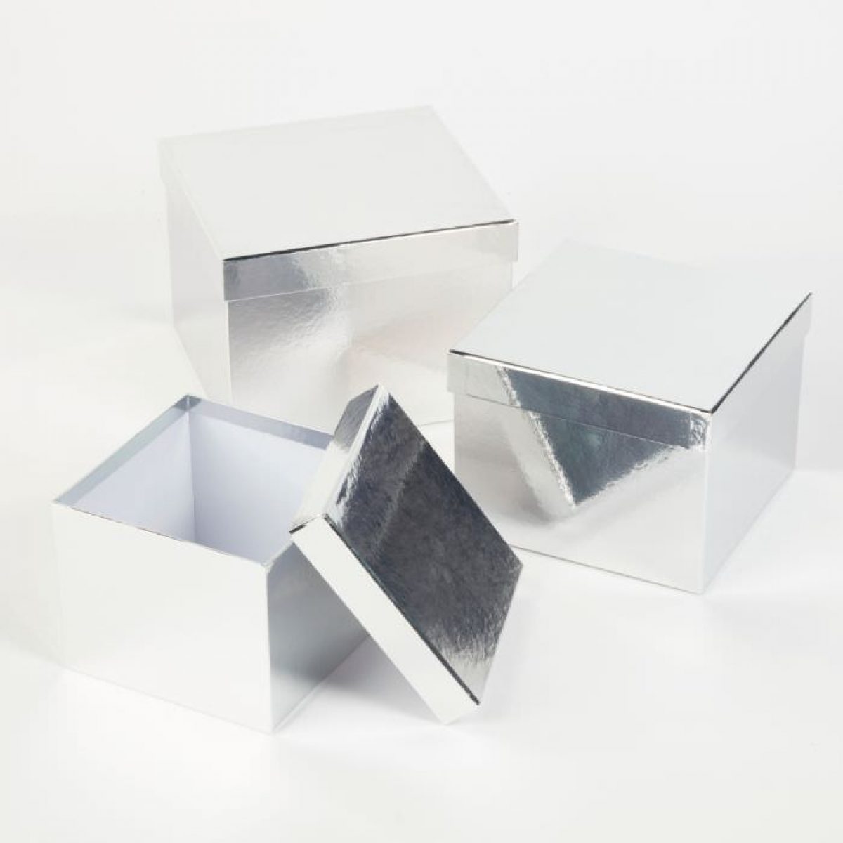 silver hat box